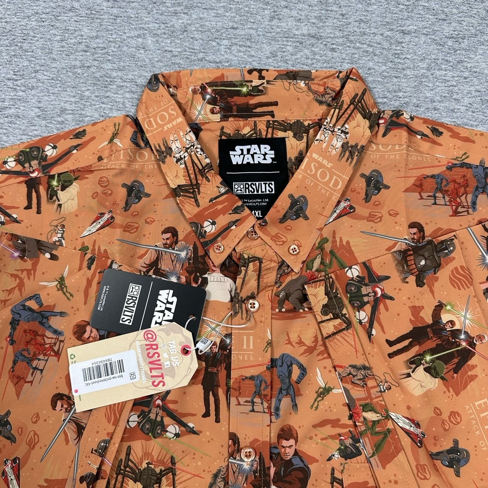 RSVLTS x Star Wars Shirt Mens 4XL Slumber Party's Over Button Down Stretch NEW